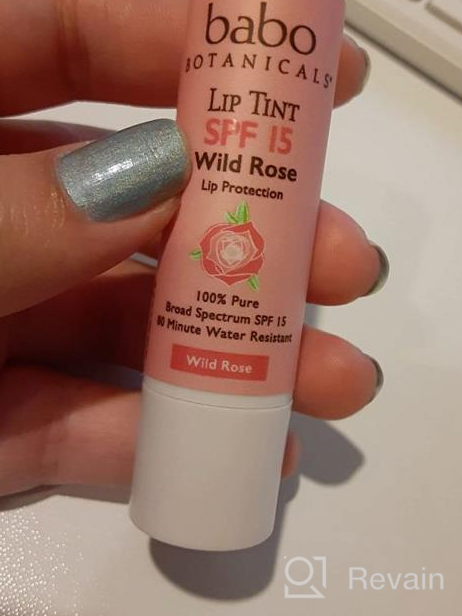 img 1 attached to Babo Botanicals 70+% Organic Tinted Mineral Lip Conditioner SPF 15, Water-Resistant Lip Balm, Wild Rose - 0.15 Oz review by Chris Russell