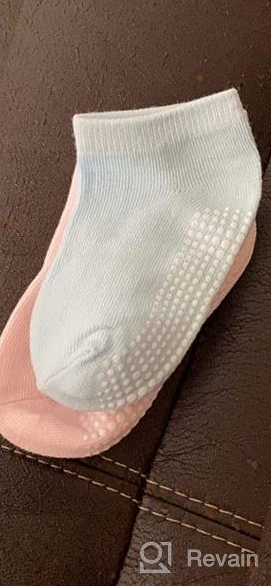 img 1 attached to Keep Your Little One Safe And Comfy With CozyWay Non-Slip Toddler Ankle Socks: Low Cut Baby Socks With Grips In 12/14/15 Pairs For Girls And Boys! review by Doug Small