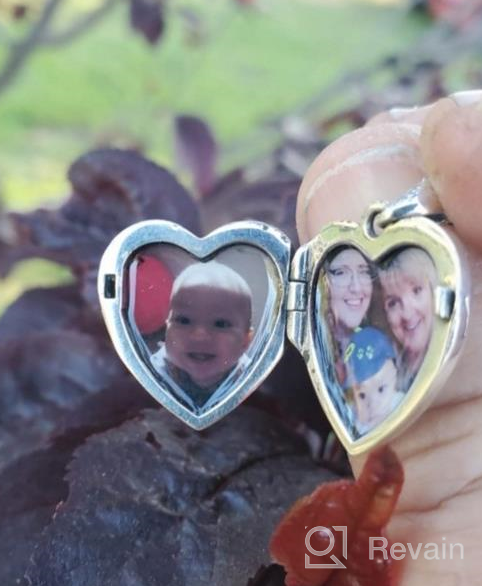 img 1 attached to 🌻 Soulful Sunflower Heart Locket Necklace: A Personalized Keepsake in Sterling Silver/Gold review by Bella Rodriguez