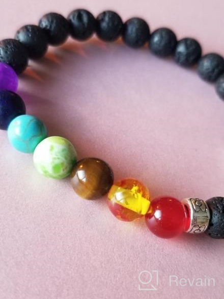 img 1 attached to 🧘 Chakra Bracelet - Elephants Gifts for Women and Men - Natural 8mm Lava Rock Bead Stress Relief Yoga Bracelet - Aromatherapy Essential Oil Diffuser Bracelet for Women, Girls review by Gregory Braddock
