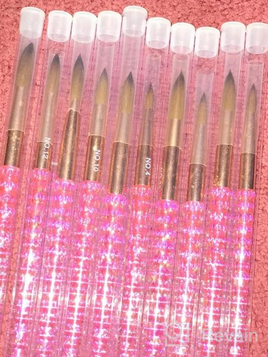 img 1 attached to 3Pcs Kolinsky Acrylic Brush Set For 3D Nail Art - Size 2/4/6 With Zebra Handle & Acrylic Powder For Carving, Extension & Designing. review by Matthew Carr