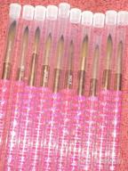 img 1 attached to 3Pcs Kolinsky Acrylic Brush Set For 3D Nail Art - Size 2/4/6 With Zebra Handle & Acrylic Powder For Carving, Extension & Designing. review by Matthew Carr