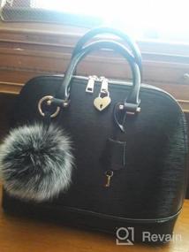 img 5 attached to Faux Rabbit Fur Ball Pom Pom Keychain Car Key Ring Handbag Tote Bag Pendant Purse Charm For Cityelf Cute