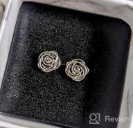img 1 attached to 🌹 Esberry 925 Sterling Silver Rose Stud Earrings: Hypoallergenic Christmas Gifts for Women, Girls, Mom, Wife, Girlfriend review by Ken Vargas