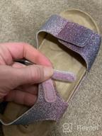 img 1 attached to KRABOR Boys & Girls Sandals: Glitter Flat Slides W/ Adjustable Straps & Cork Footbed For Toddlers, Little Kids & Big Kids review by Amy Smotherman