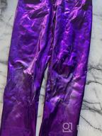 img 1 attached to Stylish HDE Girls Shiny Wet Look Leggings: Eye-Catching Metallic Footless Tights for Kids (4T-12) review by Jeanette Green