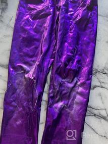 img 7 attached to Stylish HDE Girls Shiny Wet Look Leggings: Eye-Catching Metallic Footless Tights for Kids (4T-12)