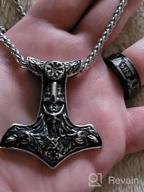img 1 attached to FaithHeart Norse Viking Runes Jewelry Necklace for Men Women - Thor's Hammer, Nordic Compass, Odin, Raven Pendant with Delicate Packaging review by Seth Gibbons