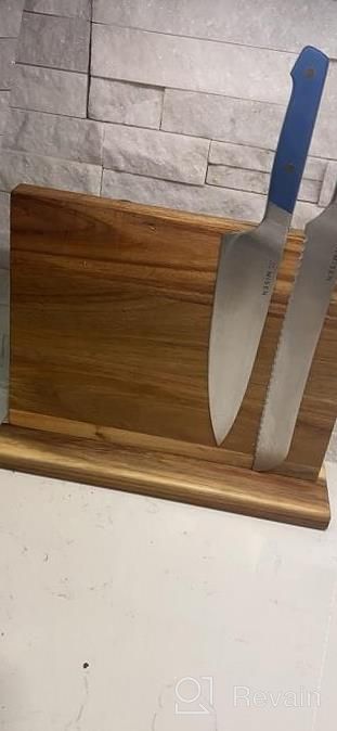 img 1 attached to Efficiently Organize Your Knives With Uniharpa'S Double Sided Magnetic Knife Block review by Mike Dart