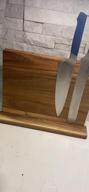 img 1 attached to Efficiently Organize Your Knives With Uniharpa'S Double Sided Magnetic Knife Block review by Mike Dart