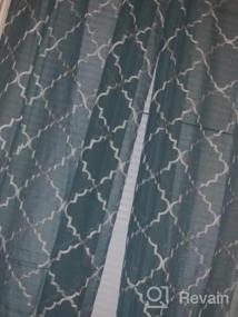 img 5 attached to MIUCO White Sheer Embroidery Trellis Design Grommet Curtains 95" Long For French Doors - 2 Panels (2 X 37" Wide)
