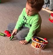 img 1 attached to Magnetic Wooden Cutting Vegetables Food Play Toy Set For Kids - Victostar With Basket Included! review by Jeff Kickthedogband