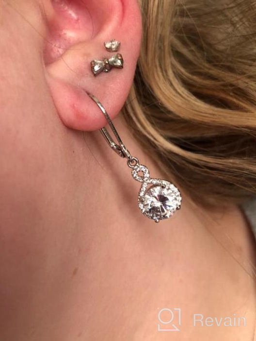 img 1 attached to 💍 Cate & Chloe Alessandra Infinity Halo Drop Earrings - 18k White Gold Plated Silver CZ Crystal Dangle Earrings with Round Diamond Cubic Zirconia - Perfect for Special Occasions review by Antonio Lemm