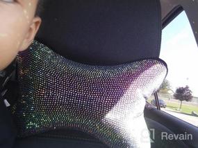 img 8 attached to Upgrade Your Car'S Style With Universal Rhinestone Mirror Accessories For Women - Shiny, Colorful And Elastic Plush Decorative Covers!
