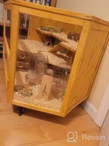 img 7 attached to PawHut 3-Tier Extra Large Wooden Hamster Cage With Seesaw, Ladder & Feeding Bowl