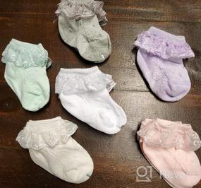 img 5 attached to Набор из 2/3/4/6 кружевных носков с рюшами и оборками для новорожденных, младенцев, малышей и маленьких девочек