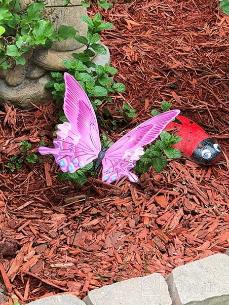 img 1 attached to Pack Of 24 FENELY 3D PVC Butterfly Garden Stakes - Outdoor Lawn Decorations, Yard Decor, Patio Ornaments, Gardening Art, Whimsical Christmas Gifts review by Gary Cole