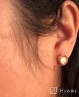 img 1 attached to Stylish Hypoallergenic Black Round Sleeper Earrings: Gold Studs for Women, Girls, and Men - Elegant Stainless Steel Fashion Jewelry Gifts review by Paul Beach