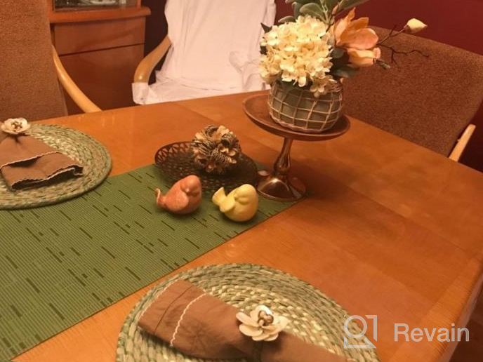 img 1 attached to OSVINO Orange Table Runner - 12X71In Stain Resistant Home Decor Dining Mat For Weddings & Kitchens review by Yiorgos Reynolds