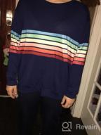 картинка 1 прикреплена к отзыву Colorful Rainbow Striped Sweater For Women - Long Sleeve Crew Neck Color Block Casual Pullover Top By ECOWISH от Ryan Maruffo