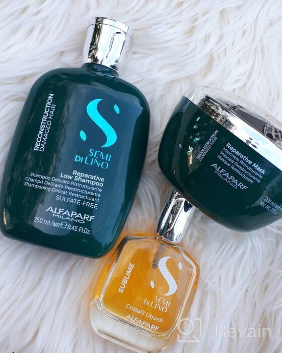 img 1 attached to 💪 Alfaparf Milano Semi Di Lino Reconstruction Reparative Sulfate Free Shampoo and Mask for Damaged Hair - Duo Pack - Strengthening, Repairing, and Protective - Includes Microfiber Hair Towel, 1 ct. review by Agata Biz ᠌