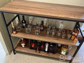img 6 attached to Industrial Rustic Wine Rack Table With Glass Holder And Storage Cabinet - FOLUBAN Oak Wood And Metal Bar Buffet