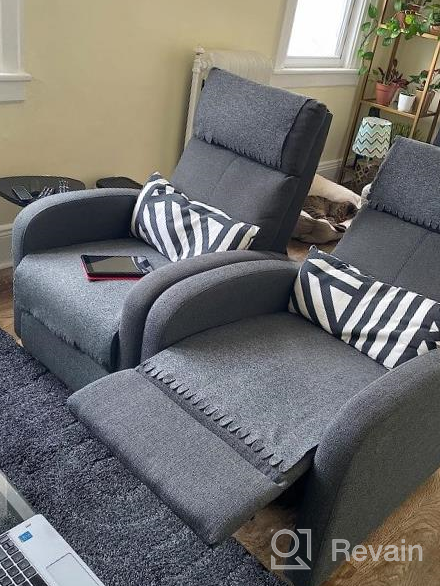 img 1 attached to Relax In Style With JUMMICO Recliner Chair In Aurora Grey - Adjustable Home Theater Single Fabric Sofa Furniture review by Brandon Selpasoria