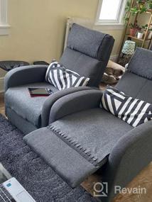 img 3 attached to Relax In Style With JUMMICO Recliner Chair In Aurora Grey - Adjustable Home Theater Single Fabric Sofa Furniture