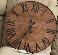 img 1 attached to 24-Inch Wooden Wall Clock With Roman Numerals - Silent Decor For Living Room, Kitchen, And Home Office review by Kurt Manning