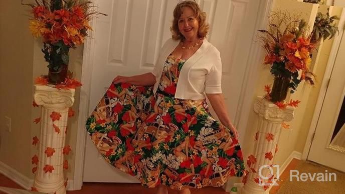 img 1 attached to Women'S Sweetheart Neck Floral Vintage Swing Dress 1950S Sleeveless With Belt review by Sarah Codina