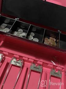 img 7 attached to Decaller Blue Cash Box With Slot, Money Tray & Key Lock For Kids - 6 1/5" X 5" X 3", QH1507XS
