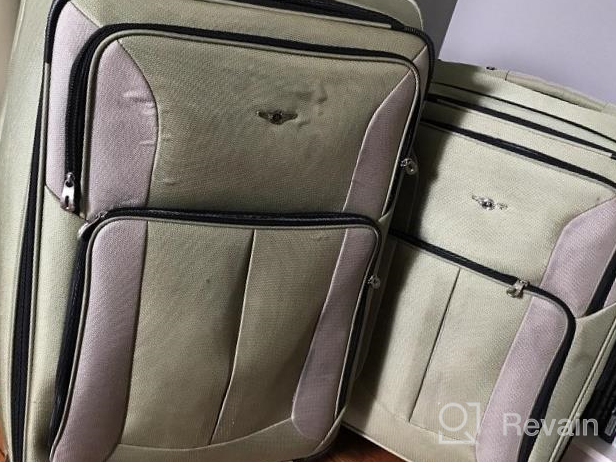 img 1 attached to Travel In Style And Durability With Rockland Impact Softside Spinner Luggage Set In Burgundy - 4-Piece Collection (18/22/26/30) review by Beth Martin