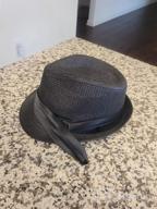 img 1 attached to Stylish Women'S Short Brim Straw Fedora Sun Hat For Summer By Verabella review by William Byrd