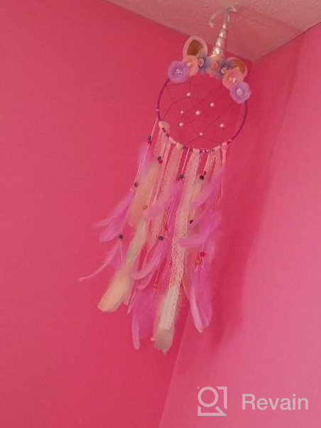 img 1 attached to QtGirl Unicorn Dream Catcher Feather Wall Decor: Vibrant Flower Dream Catcher for Girls Bedroom – Stunning Flower Wall Hanging Decoration review by Tyshawn Adams