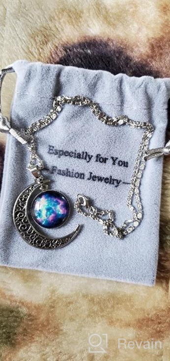 img 1 attached to Lcbulu Galaxy Crescent Moon Pendant Necklace: Stunning Jewelry for Women and Teen Girls - 18'' Length review by Joseph Campbell