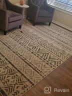 img 1 attached to Chic Geometric Boho Area Rug For High Traffic Spaces: Easy Cleaning And Durable For Living Room, Bedroom, Home Office, Kitchen - 5' X 7' Gray review by Nigel Morris