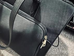 img 8 attached to Водонепроницаемая большая сумка для ноутбука для женщин 15,6 дюймов с USB-портом для зарядки, рабочий портфель из искусственной кожи, большая профессиональная сумка для путешествий, бизнеса и школы - LOVEVOOK Teacher Bag