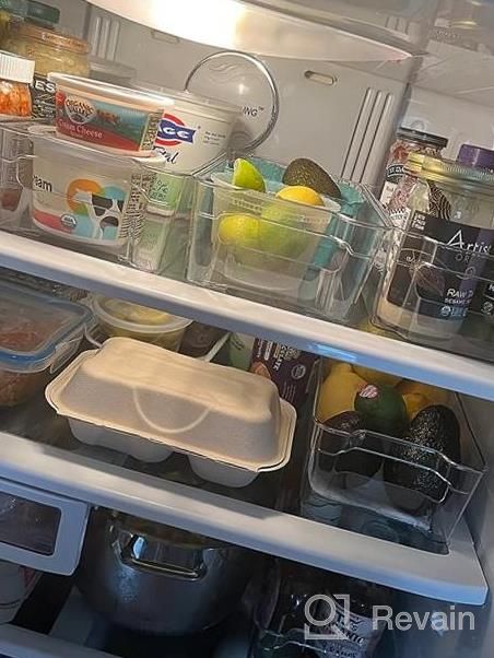 img 1 attached to Clear Plastic Fridge Organizer Bins - Set Of 6, Ideal For Kitchen Cabinet, Pantry, And Freezer Storage, BPA-Free, 12.5" Long-Medium Size By HOOJO review by Clay Ijaz