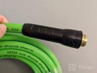 img 1 attached to 5/8" X 10' Garden Hose - Heavy Duty Hybrid, Kink Resistant, All-Weather Flexible With Swivel Grip Handle & 3/4" GHT Brass Fittings (Green + Blue) review by Renee Warren