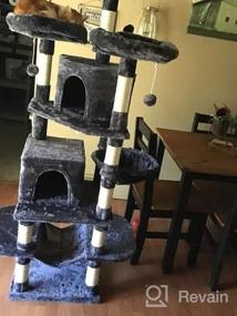 img 5 attached to Bewishome 65.3" Cat Tree For Large Indoor Cats - Multi-Level Cat Tower With Sisal Scratcher, Plush Perches, Hammock, Cat Condo Playhouse - Kitty Activity Center And Furniture (MMJ21H)