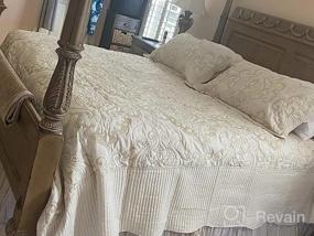 img 4 attached to King Size Ivory Seaglass Beige BrylaneHome Amelia Bedspread For Enhanced SEO Ranking