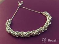img 1 attached to Women'S Sterling Silver Sliding Bolo Byzantine Bracelet By LeCalla Jewelry review by Naomi Johnson