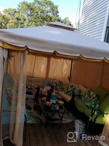img 8 attached to YOLENY Aluminum Frame Soft Top Outdoor Patio Gazebo - 12'X12' With Polyester Curtains, Air Venting Screens, And Beige Canopy