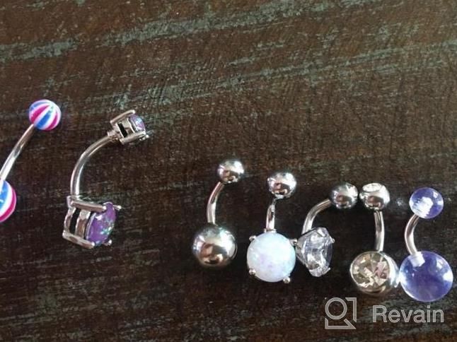 img 1 attached to 6Mm & 10Mm Surgical Steel Opal Belly Button Rings For Women - QWALIT Navel Piercing Jewelry review by Rain Flores