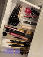 img 1 attached to Clear Desk Drawer Organizer Trays - SMARTAKE 30-Piece Non-Slip Silicone Pads Storage Tray For Makeup, Jewelries, Utensils In Bedroom Dresser, Office And Kitchen review by Seann Barnes