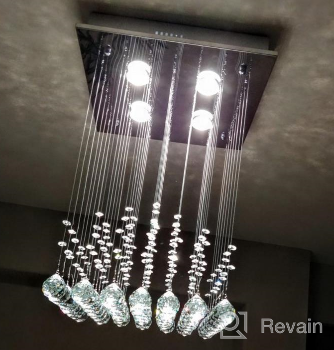 img 1 attached to Saint Mossi K9 Crystal Rain Drop Chandelier Modern & Contemporary Ceiling Pendant Light H22 X W16 X L16 Room,Bedroom,Living Room review by Dean Wilson