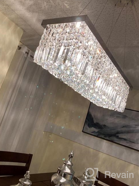 img 1 attached to Saint Mossi 5-Light K9 Crystal Chandelier Raindrop Design Modern Flush Mount Ceiling Light Fixture Pendant Adjustable Chain H9 X W10 X L31 review by Cedrick Ayudara