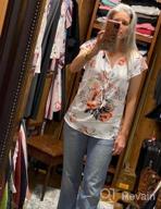 img 1 attached to Stylish And Comfortable Boho Tops For Women: Floral V Neck Short Sleeve Blouses Perfect For Summer review by Steven Ross