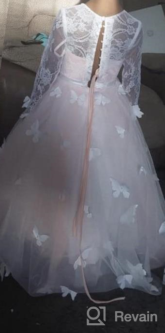 img 1 attached to Lovely Abaowedding Flower Girl Prom Gown with Elegant Long Lace Sleeves review by Pamela Anderson