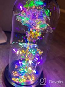 img 6 attached to Colorful Rainbow Light Up Glass Dome Rose Gift For Women, Christmas Flower Gifts For Mom, Grandma - Love Gifts For Her